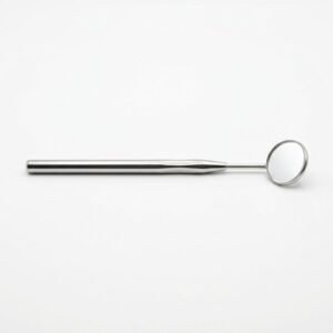 Dental Mouth Mirror Handle with Rhodium Front-Surface Mirror No. 4